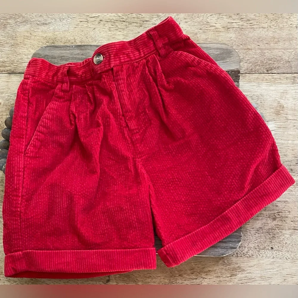 Vintage Talbots Kids Size 4 Red Corduroy‎ Shorts